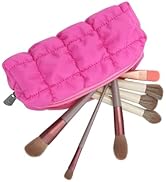 E-Tree Makeup Brush Bag Small Make up Pouch for Purse Quilted Cotton Cute Travel Size Toiletry Co...