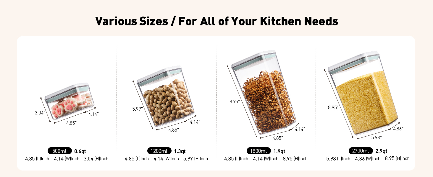 various sizes