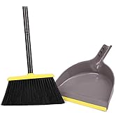Broom and Dustpan Set,Indoor Broom with Dust pan Combo Set for Home,Angle Kitchen Broom for Floor...