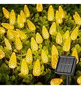 Brightown Solar Operated C6 Strawberry String Lights, 22.64ft 50 LEDs Warm White LED Christmas Fa...