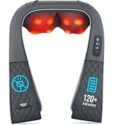 ALLJOY Cordless Shiatsu Neck Massager with Heat – Rechargeable Massager for Neck and Shoulder Pai...