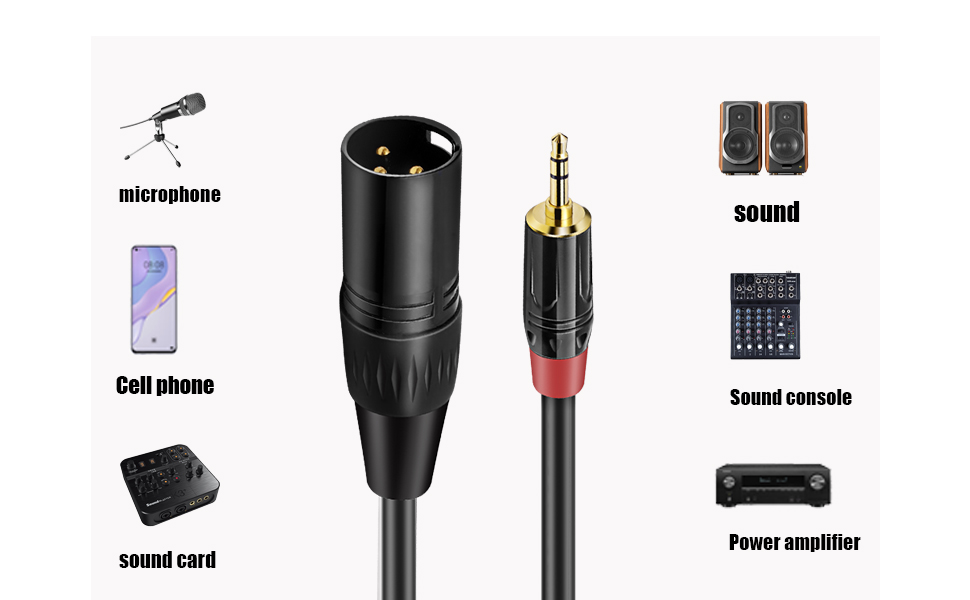 XLR Male to 1/8 inch (3.5mm) TRS Cable