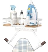 PAROTO Ironing Board Holder Wall Mount, Laundry Room Organization Storage, White, T&amp;V Shaped Spac...