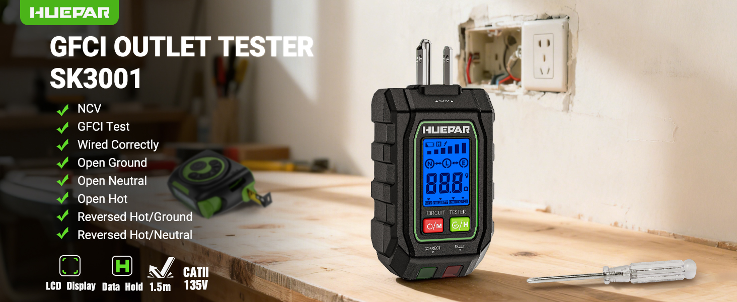 Outlet Tester with LCD Display