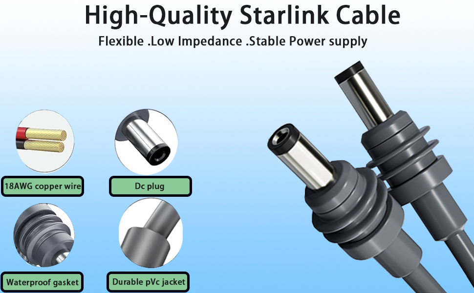 Starlink mini DC power cable