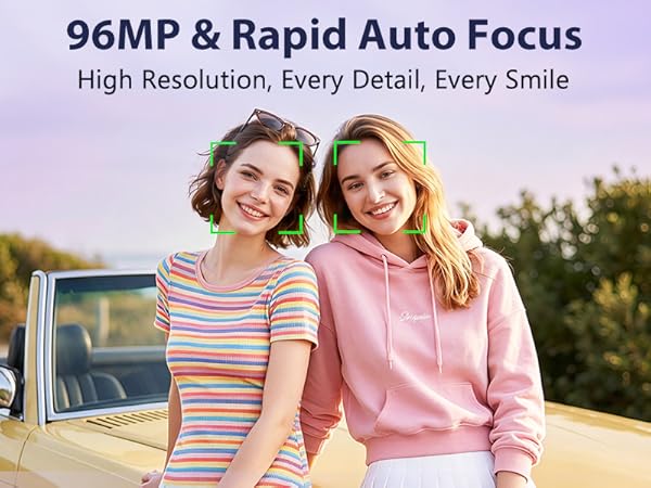 digital camera with 96MP photo resolution for clear everyday photography