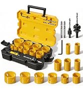 KATA 18 Piece Bi Metal Hole Saw Kit 3/4"-2-1/2" for Wood Metal PVC Drywall | Common Size Hole Saw...
