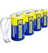 EEMB D Batteries 1.5V Rechargeable D Batteries 5550mWh Rechargeable Lithium D Cell Batteries USB ...
