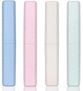 Hooqict 4 Pack Travel Toothbrush Case Portable Travel Toothbrush Holder Plastic Toothbrush Contai...
