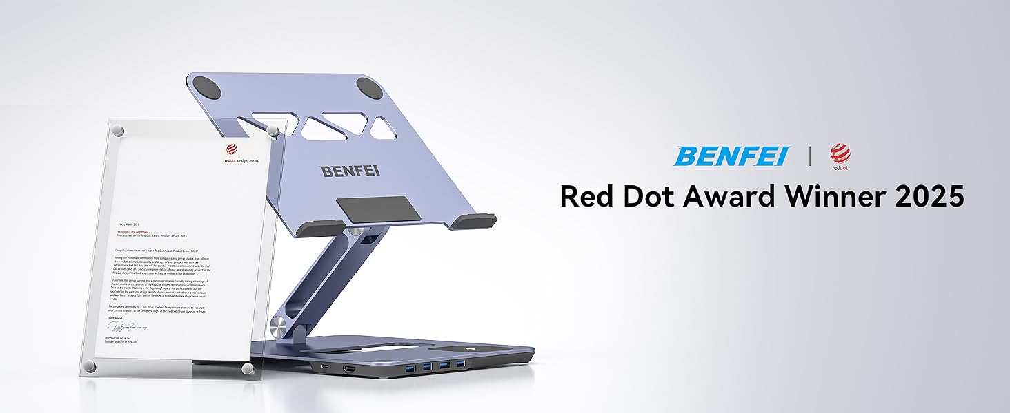 BENFEI Laptop Stand with USB C 6in1 Docking Station
