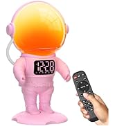 Astronaut Wake Up Light Sunrise Alarm Clock for Kids, Heavy Sleepers, Bedroom, Gradual Sunlight A...