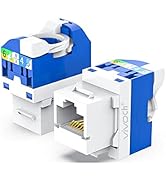 VIVOCH 16 Pcs Cat6 Keystone Jack, Cat6 RJ45 Keystone Jack Module Connector Network Coupler Ethern...