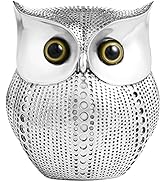 APPS2Car Owl Statue Decor (Silver) Small Crafted Figurines for Home Decor Accents, Living Room Be...