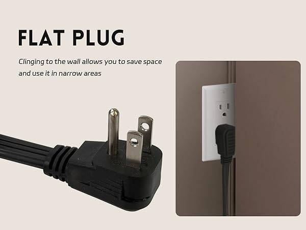 flat plug extension cord