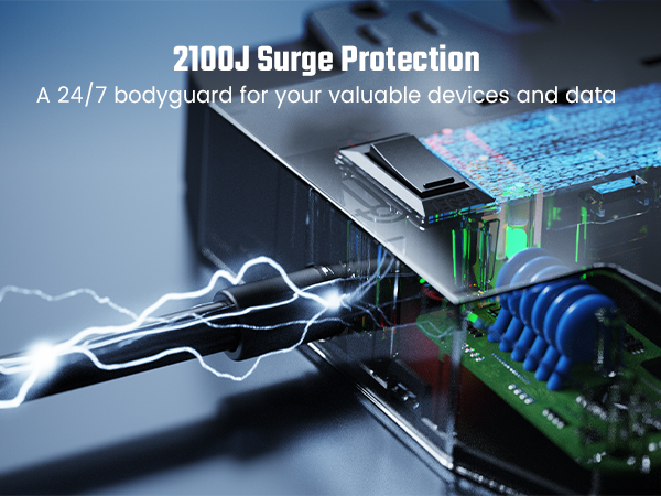 2100J Surge Protector, Composed of TVS, MOV, GDT 3 level complementary surge protector circuit.
