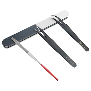 Tweezers and sanding tools