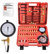 LainKeen Quick Connection Fuel Injection Injector Pressure Tester Gauge Tools Kit 0-140 PSI with ...