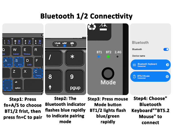 foldable keyboard and mouse