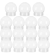BESTOYARD 15 Pack 4 inch Snow Globes DIY Snow Globes Clear Plastic Water Globe with Screw Off Cap...