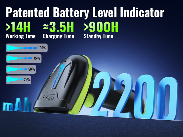 barcode scanner with large battery