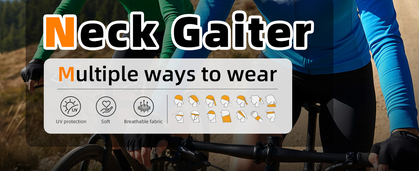 Neck Gaiter Face Cover for UV Sun Protection, Breathable Cooling Gator for Men Women Outdoor Sports