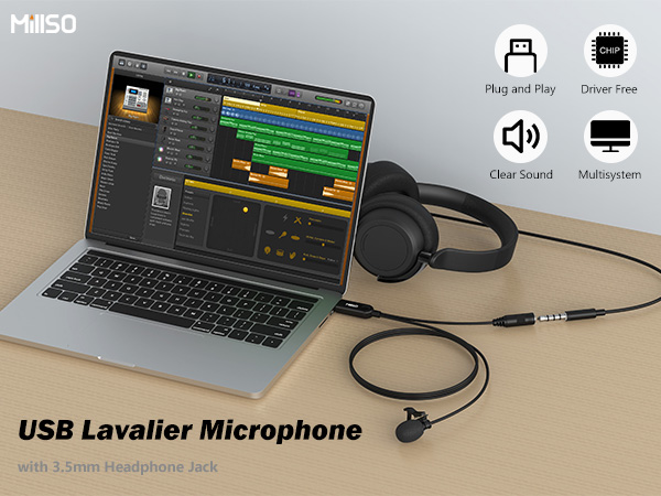 usb lavalier lapel microphone