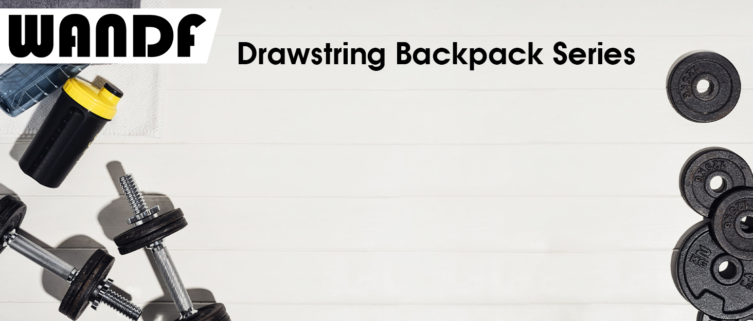 WANDF Drawstring Backpack Sports Gym Sackpack with Mesh Pockets Water Resistant String Bag