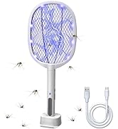 Lulu Home 2-in-1 Electric Bug Zapper Racket, 3000V High Voltage LED Lighted Handheld Mosquito Swa...