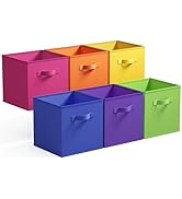 GRANNY SAYS 11 Inch Cube Storage Bins, Colorful Storage Cubes, Fabric Storage Bins for Shelves, C...