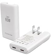 65W GaN USB C Charger,Dual-Port Fast Wall Charger,PD 3.0 &amp; QC 4.0,Foldable Plug for MacBook Pro/A...