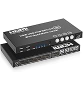 4 Port HDMI Multiviewer KVM Switch, Tendak 4K@30Hz HDMI Switcher Selector 4 in 1 Out Quad Multi-V...