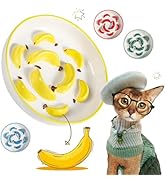 Ceramic Cat Slow Feeder Bowl - Slow Feeding Cat Bowl with Vibrant Shades - Cute Maze Cat Food Pla...