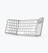 SODI Foldable Keyboard with Touchpad, Portable Wireless Keyboard with Phone Holder, Rechargeable ...