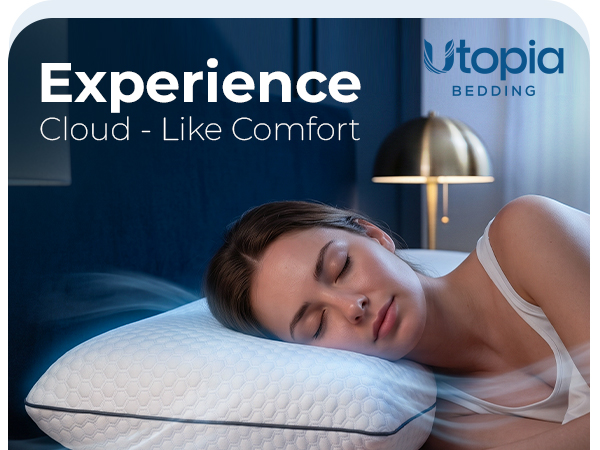 Memory foam pillow queen size bed pillows for sleeping design for back side and stomach sleeper