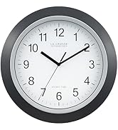 La Crosse Technology WT-3129B 12 Inch Atomic Analog Wall Clock, Pack of 1, Black