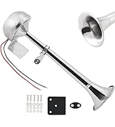 weyleity Boat Horn Waterproof Stainless Steel Single Trumpet, Electric Horn for 12v Boats Ship Sa...