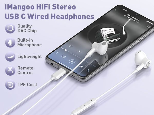 wired earbuds usb c headphones