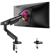 ARES WING Single Monitor Arm for 17-40 Inch Flat Curved Ultrawide Screens Up to 26.5lbs, Fully Ad...