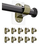 10-Pack Self Adhesive Curtain Rod Brackets, No Hole Hooks for Curtain Rods, No Drilling, No Nail ...