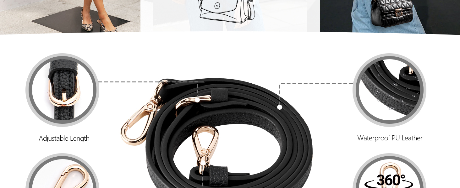 black purse strap