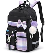 Alrisg School Backpack for Girls Kids Bookbag for Elementary Middle School Casual Travel Daypack ...