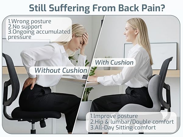 chair cushion for back pain seat cushion with lumbar support