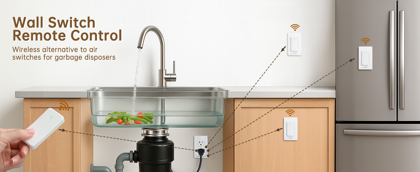 garbage disposal air switch lamp remote control wireless plug switch