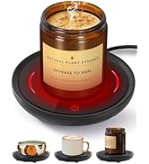 PUSEE Large Candle Warmer Plate with 2 Temp Settings,Coffee Mug Warmer with Auto Shut Off,Gravity...