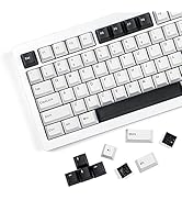 XVX BOW Keycaps 168 Keys, Minimalist Style Black on White Keycaps, Double Shot PBT Custom Keycap ...