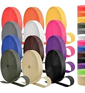 60 Yards Nylon Webbing 3/8",3/4",1",1.5" Webbing 12 Rolls Webbing Strap for Indoor or Outdoor Gea...