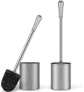 Toilet Brush and Holder, 2 Pack Compact Size Toilet Bowl Brush with Stainless Steel Handle, Small...