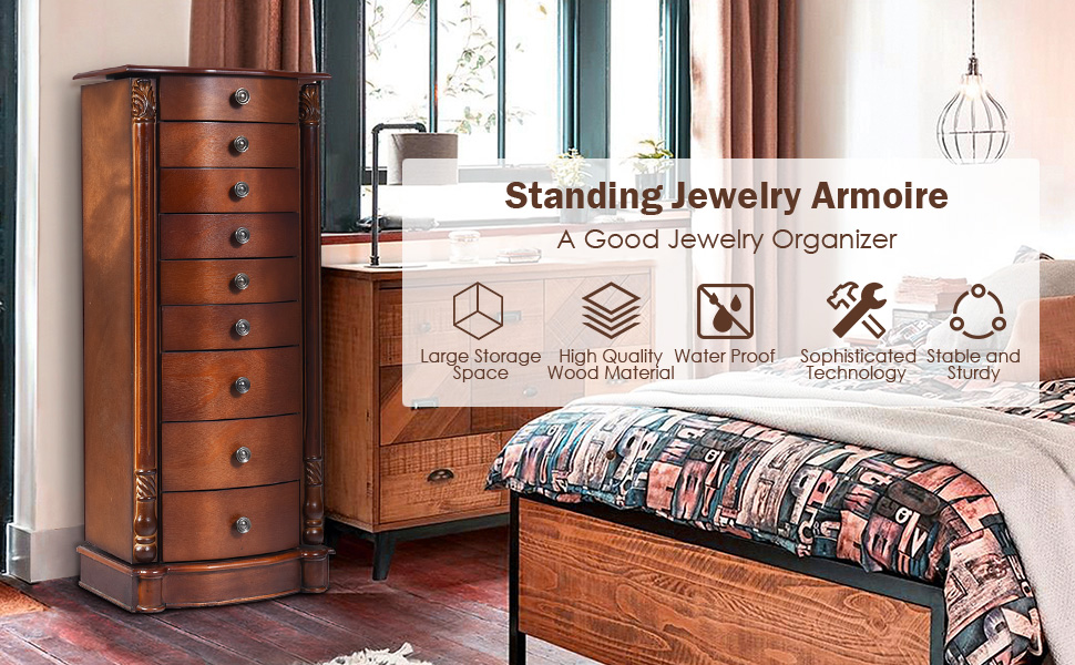 Standing Jewelry Armoire 