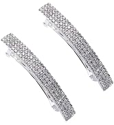 Juroicessry 2Pcs Silver Sparkly Rhinestone Crystal Hair Clip French Design Bridal Fashion Gorgeou...