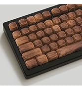 Womier PBT Keycaps - MOA Keycaps for Mechanical Keyboard 60 65 75 Percent, Wood Dye-Sublimation J...
